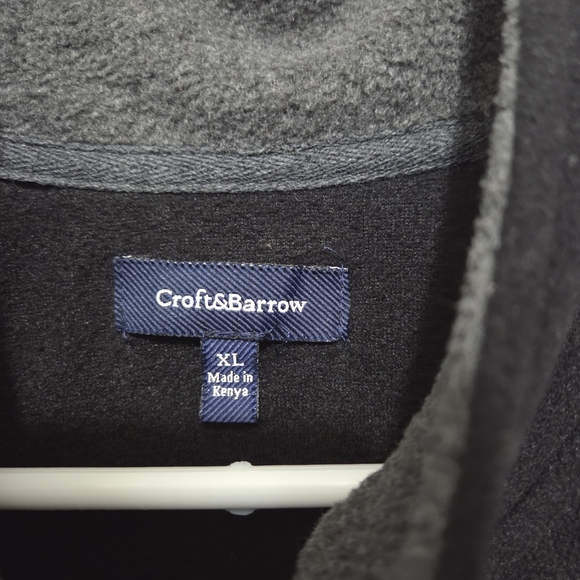 Croft & Barrow Men's Black & Gray Full Zip Sleeveless Fleece Vest Size XL - Picture 5 of 8